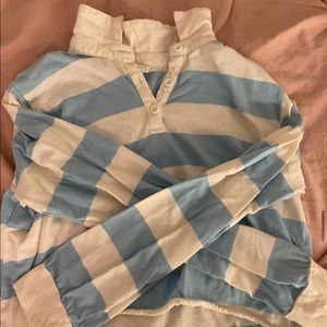 Blue striped tillys crop top size medium